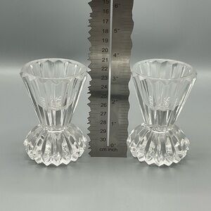 Vintage Studio Nova Double Sided 4” Taper \ Votive Crystal Candle Holders